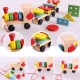 Petit train en bois formes géométriques à classer Montessori