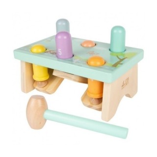 Jeu banc à taper à système de bascule avec marteau Montessori 