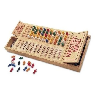 Jeu mastermind en bois avec coffret de rangement intégré 