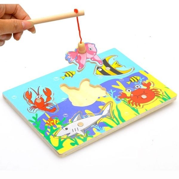 Jouet de jeu de pêche en bois magnétique pour les tout-petits, Alphabet  Fish Catching Counting Jeux Puzzle avec chiffres et lettres, Apprentissage  préscolaire Abc et Math_