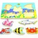 Puzzle pêche magnétique en bois avec canne à pêche