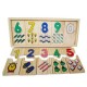 Bac à puzzles en bois association de chiffres et dessins