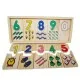 Bac à puzzles en bois association de chiffres et dessins