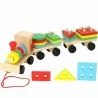 Petit train en bois formes géométriques à classer Montessori